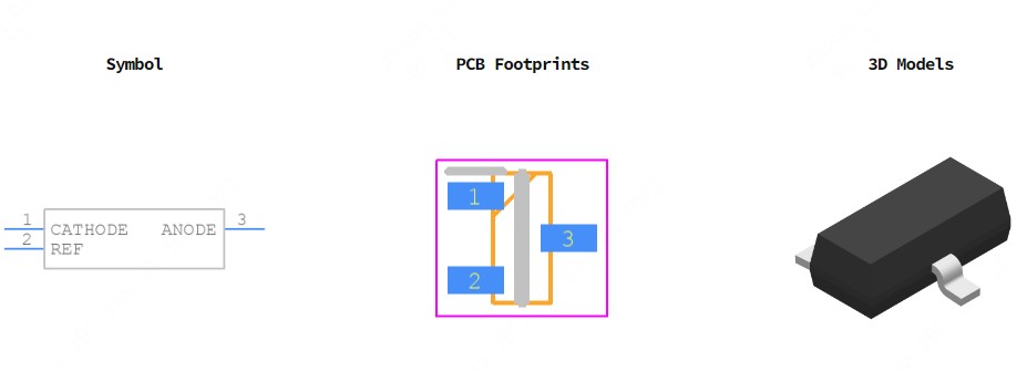 TL431CDBZR引脚图和PCB焊盘图