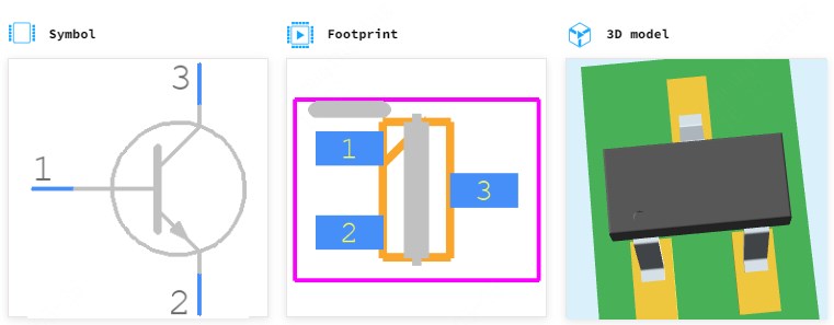 MMBT3904TT1G引脚图和PCB焊盘图