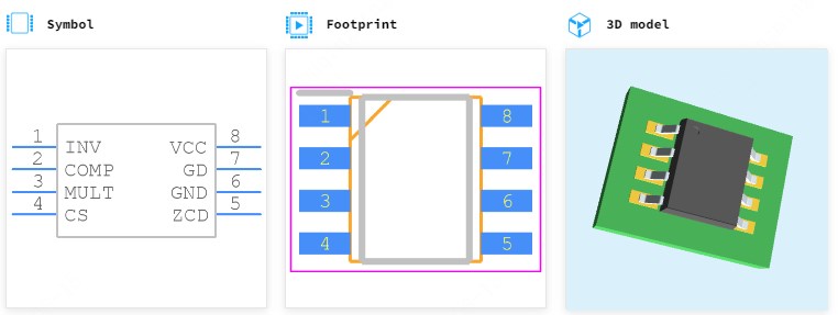 L6561D引脚图和PCB焊盘图