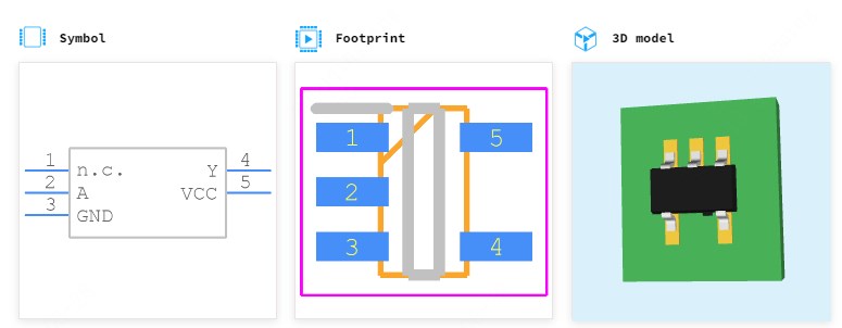 74LVC1G14GV,125引脚图和PCB焊盘图