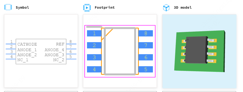 TL1431IDT引脚图和PCB焊盘图