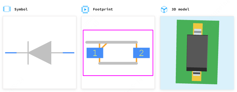 BAT46W-7-F引脚图和PCB焊盘图