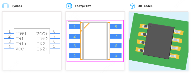 LM2903DT引脚图和PCB焊盘图
