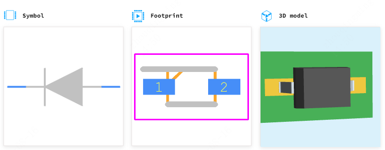 BAT20JFILM引脚图和PCB焊盘图