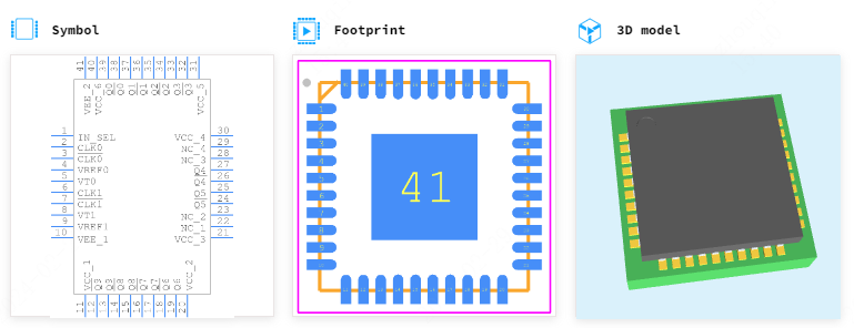 ADCLK950BCPZ引脚图和PCB焊盘图