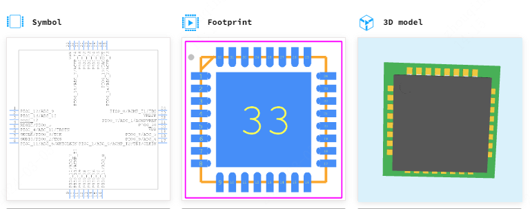 LPC804M101JHI33Y引脚图和PCB焊盘图
