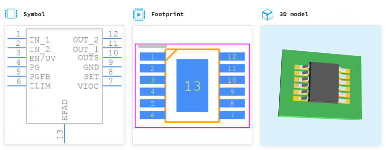 LT3093EMSE引脚图和PCB焊盘图