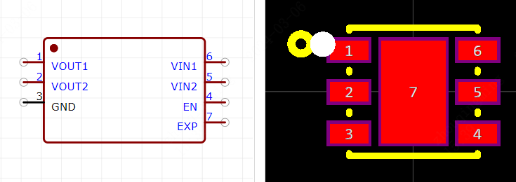 ADP196ACPZN-R7引脚图和PCB焊盘图