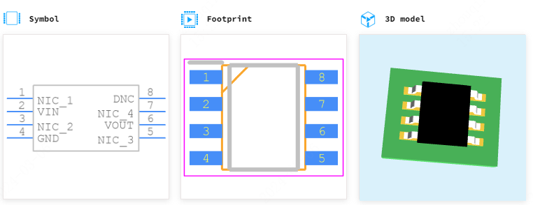 ADR4533ARZ引脚图和PCB焊盘图