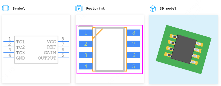 AD22151YRZ-RL引脚图和PCB焊盘图