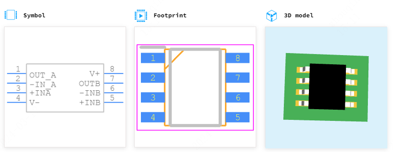 AD8620ARZ-REEL7引脚图和PCB焊盘图