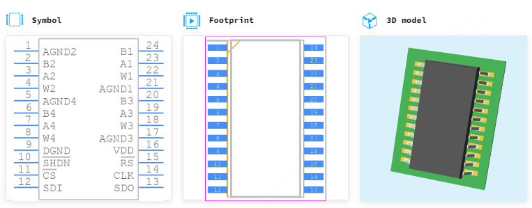 AD8403ARZ1引脚图和PCB焊盘图