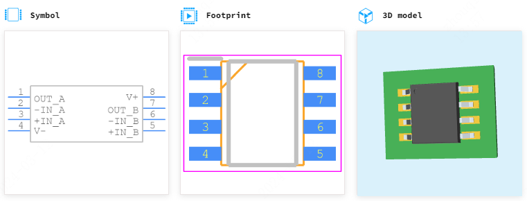 AD8552引脚图和PCB焊盘图