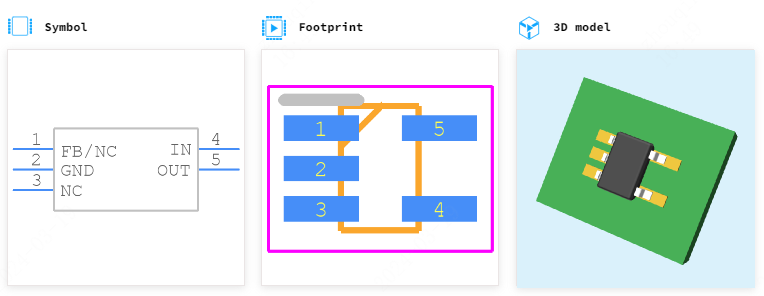 TPS71501QDCKRQ1引脚图和PCB焊盘图