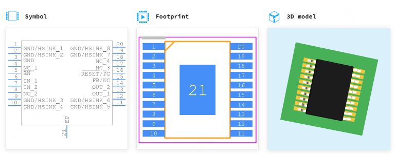 TPS77533PWP引脚图和PCB焊盘图