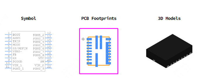 TPS54JB20RWWR引脚图和PCB焊盘图