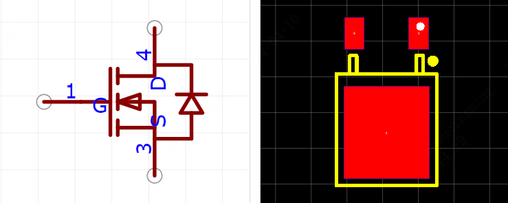 IRLR3410TRPBF引脚图和PCB焊盘图