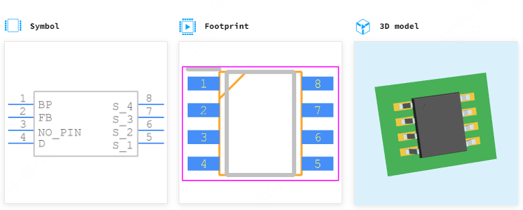 LNK306DG-TL引脚图和PCB焊盘图
