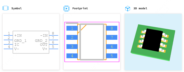 ADA4530-1ARZ-R7引脚图和PCB焊盘图