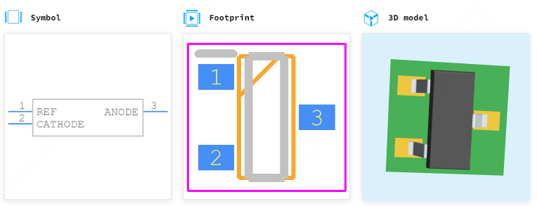 AZ431AN-ATRE1引脚图和PCB焊盘图