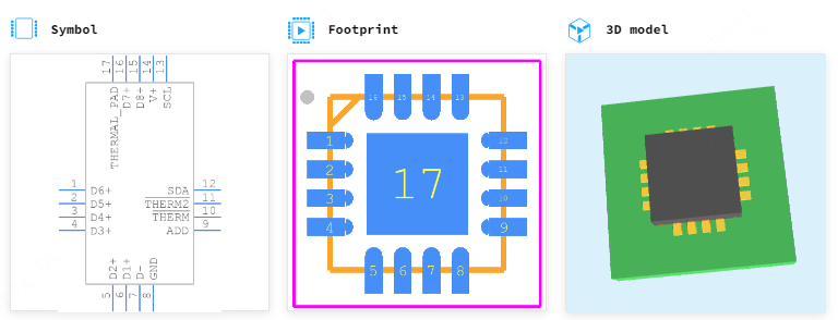 TMP468AIRGTT引脚图和PCB焊盘图