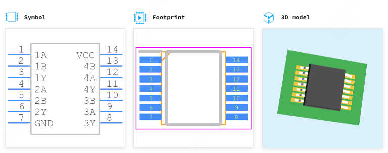 SN74LVC08APWR引脚图和PCB焊盘图