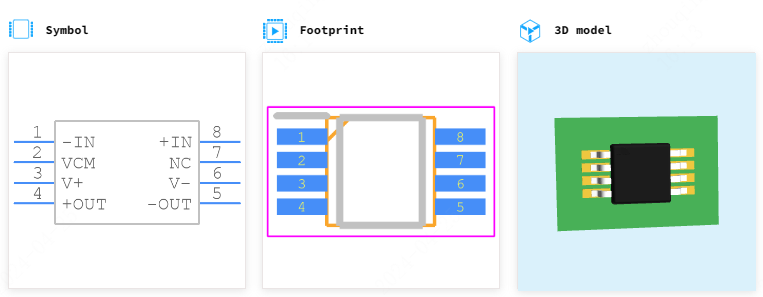 LMH6551MM/NOPB引脚图和PCB焊盘图