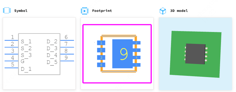 CSD17581Q3A引脚图和PCB焊盘图