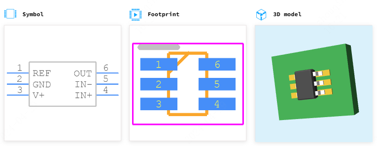 INA213CIDCKT引脚图和PCB焊盘图