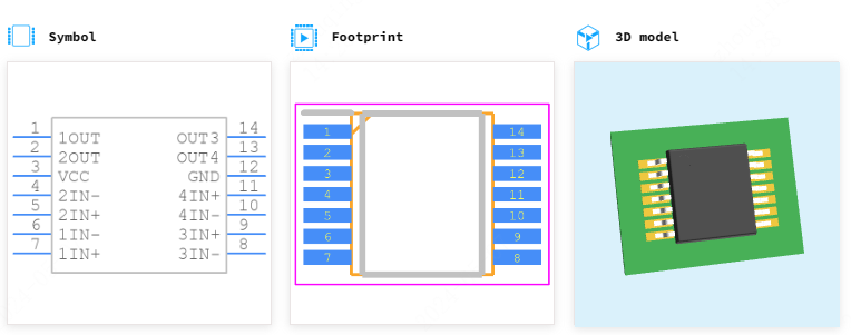 LM2901PW引脚图和PCB焊盘图