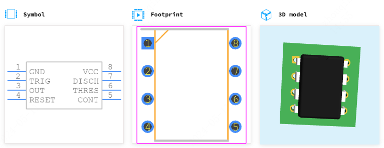 SE555P引脚图和PCB焊盘图