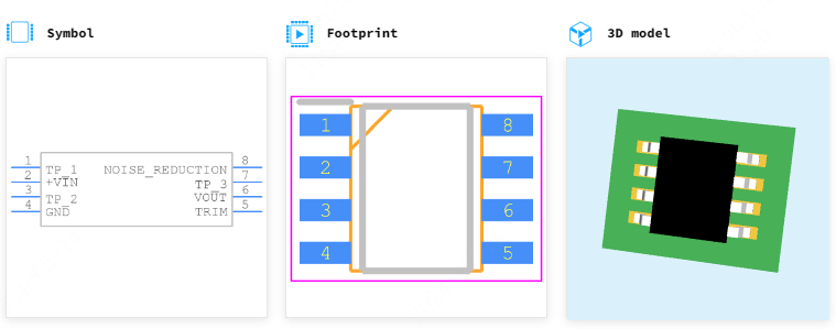AD587JRZ-REEL7引脚图和PCB焊盘图