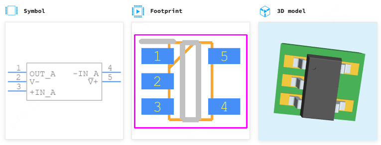 AD8541ARTZ-REEL引脚图和PCB焊盘图