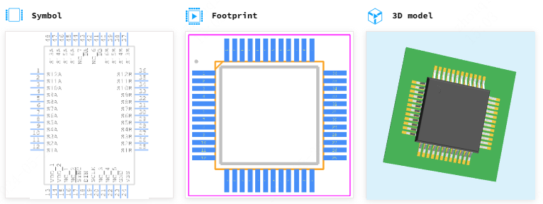 ADG725BSUZ引脚图和PCB焊盘图