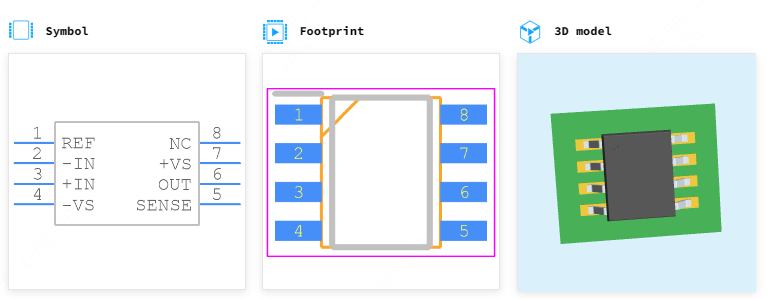 AD8278ARZ引脚图和PCB焊盘图
