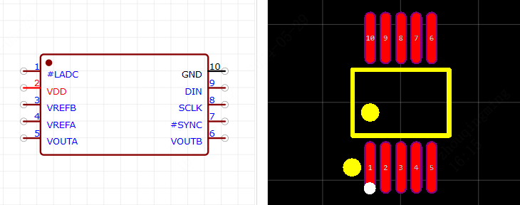 AD5302BRMZ引脚图和PCB焊盘图