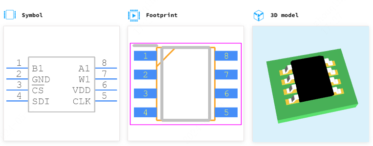 AD8400ARZ50-REEL引脚图和PCB焊盘图