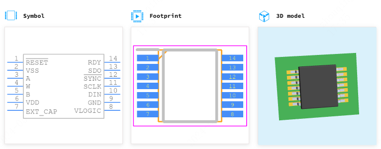 AD5292BRUZ-50引脚图和PCB焊盘图