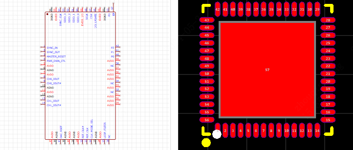 AD9958BCPZ-REEL7引脚图和PCB焊盘图
