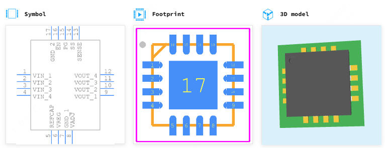 ADP1765ACPZ-R7引脚图和PCB焊盘图