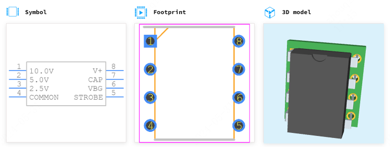 AD584JNZ引脚图和PCB焊盘图