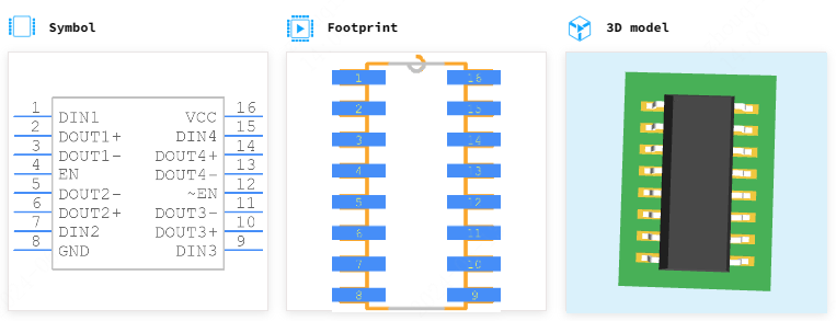 ADN4665ARZ引脚图和PCB焊盘图