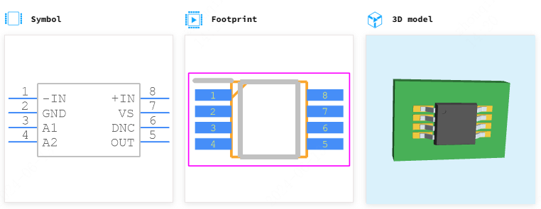 AD8209AWBRMZ引脚图和PCB焊盘图