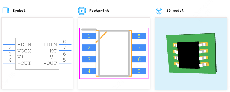 AD8131ARZ-REEL7引脚图和PCB焊盘图