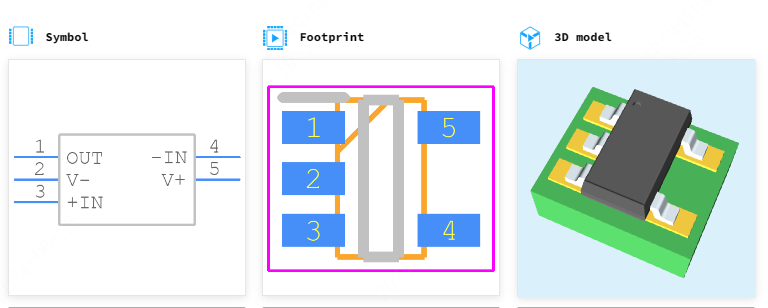 AD8603AUJZ-REEL引脚图和PCB焊盘图