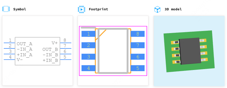 ADA4077-2BRZ引脚图和PCB焊盘图