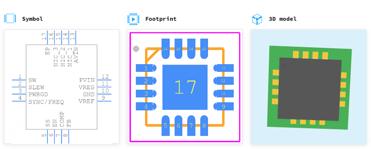 ADP5074ACPZ-R7引脚图和PCB焊盘图