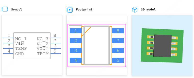 REF02CSZ引脚图和PCB焊盘图
