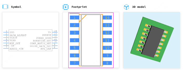 SSM2166SZ-REEL引脚图和PCB焊盘图