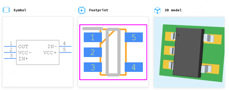 TSB711AIYLT引脚图和PCB焊盘图